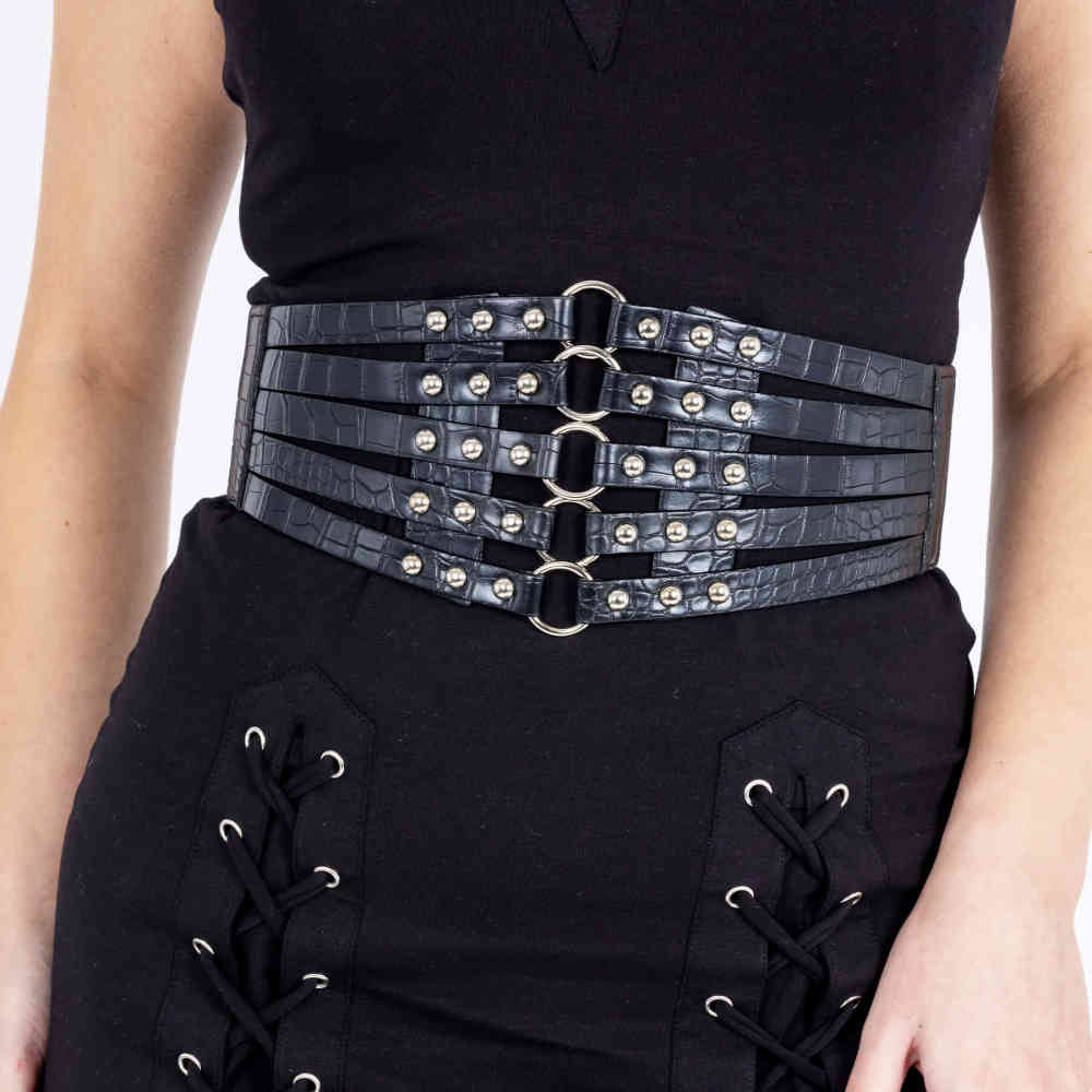 Poizen Industries - Shona Stud Taille riem - Zwart